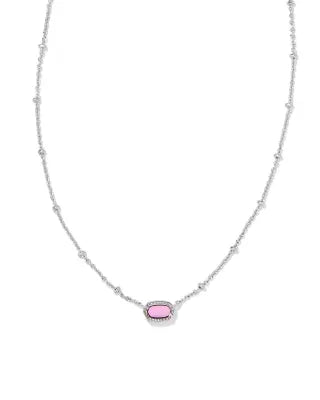 Kendra Scott Mini Elisa Silver Satellite Short Pendant Necklace in Fuchsia Magnesite-Kendra Scott-The Bugs Ear