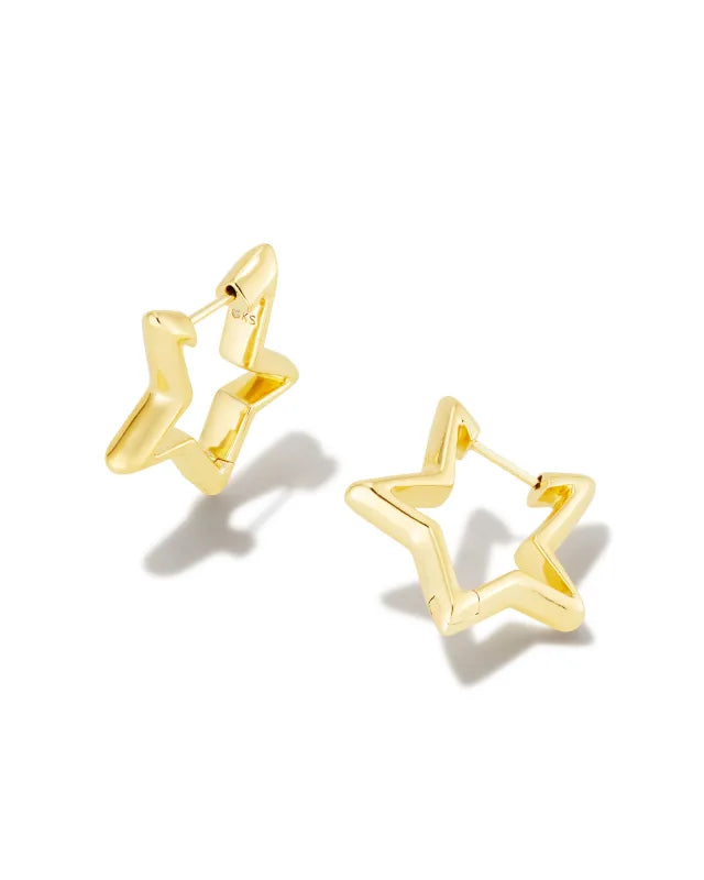 Kendra Scott Star Huggie Earrings in Gold-Kendra Scott-The Bugs Ear