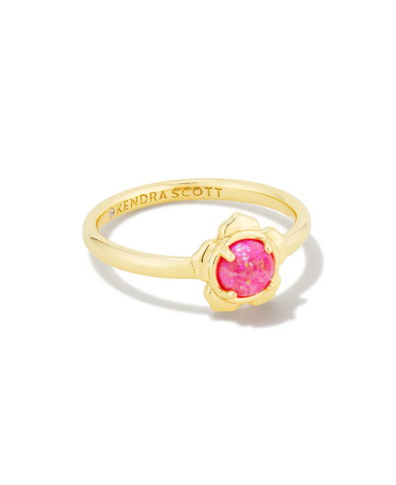 Kendra Scott Susie Gold Band Ring in Hot Pink Kyocera Opal-Kendra Scott-The Bugs Ear