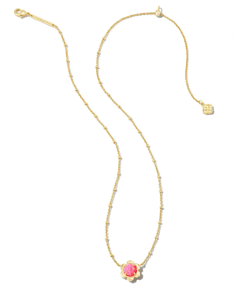 Kendra Scott Susie Gold Short Pendant Necklace in Hot Pink Kyocera-Kendra Scott-The Bugs Ear