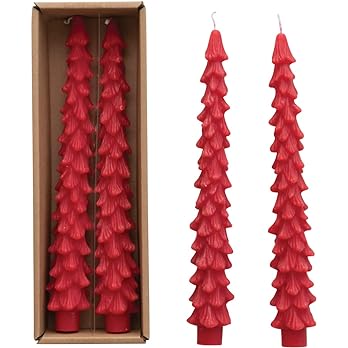 Tree Shaped Taper Candles in Red-Creative Co-op-The Bugs Ear