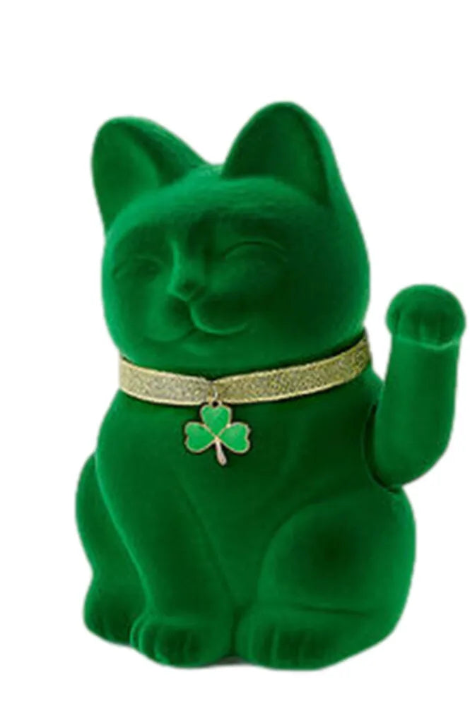 Lucky Waving Green Cat Figurine Shamrock-One Hundred 80-The Bugs Ear