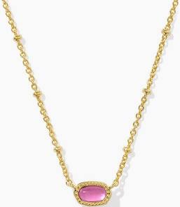 Kendra Scott Mini Elisa Gold Satellite Short Pendant Necklace in Azalea Illusion-Kendra Scott-The Bugs Ear