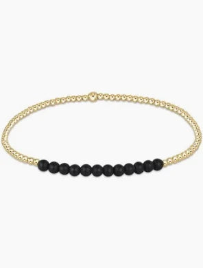 Enewton Gold Bliss 2mm Bead Bracelet Faceted Onyx-Enewton-The Bugs Ear