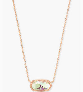 Kendra Scott Elisa Rose Gold Pendant Necklace in Dichroic Glass-Kendra Scott-The Bugs Ear