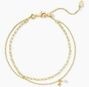 Kendra Scott Eve Gold Multi Strand Bracelet in White Pearl-Kendra Scott-The Bugs Ear