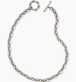 Kendra Scott Maura Vintage Silver Chain Necklace in White Crystal-Kendra Scott-The Bugs Ear