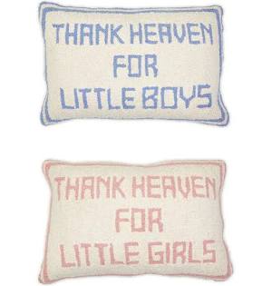 Thank Heaven for Little Boys/Girls Embroidery Throw Pillows-Two's Company-The Bugs Ear