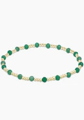 Enewton Gemstone Gold Sincerity Pattern 3mm Bead Bracelet Green Onyx-Enewton-The Bugs Ear