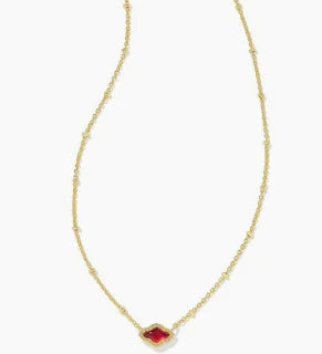 Kendra Scott Mini Abbie Gold Satellite Short Pendant Necklace in Cranberry Illusion-Kendra Scott-The Bugs Ear