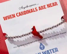 Holy Water Red Cardinal Bracelet in Silver-Holy Water Bracelet-The Bugs Ear