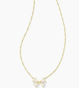 Kendra Scott Blair Gold Bow Small Short Pendant Necklace in Iridescent Drusy-Kendra Scott-The Bugs Ear