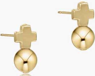 Enewton Signature Cross Gold Stud Classic Gold-Enewton-The Bugs Ear