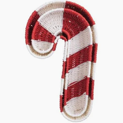 Candy Cane Woven Basket Set Mud Pie-Mud pie-The Bugs Ear