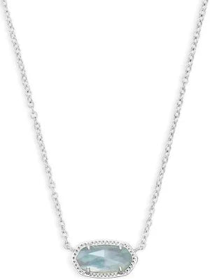 Kendra Scott Elisa Silver Pendant Necklace in Light Blue Illusion-Kendra Scott-The Bugs Ear