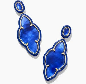 Kendra Scott Abbie Gold Enamel Frame Statment Earrings in Cobalt-Kendra Scott-The Bugs Ear