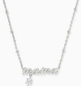 Kendra Scott Mama Silver Crystal Short Pendant Necklace-Kendra Scott-The Bugs Ear