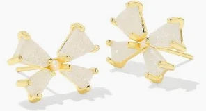 Kendra Scott Blair Gold Bow Small Stud Earrings in Iridescent Drusy-Kendra Scott-The Bugs Ear