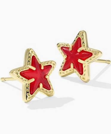 Kendra Scott Cassidy Gold Stud Earrings in Red Illusion-Kendra Scott-The Bugs Ear