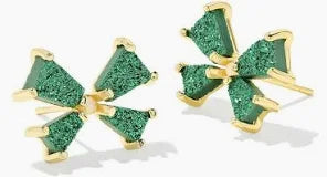 Kendra Scott Blair Gold Bow Small Stud Earrings in Emerald Drusy-Kendra Scott-The Bugs Ear