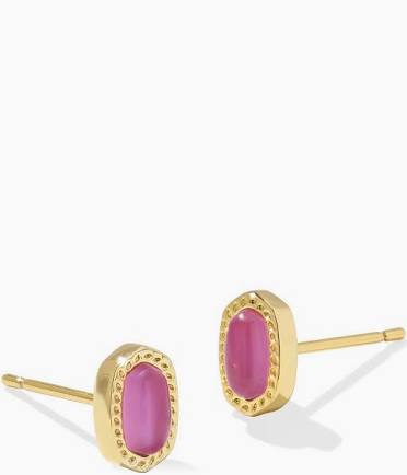 Kendra Scott Mini Ellie Gold Stud Earrings in Azalea Illusion-Kendra Scott-The Bugs Ear