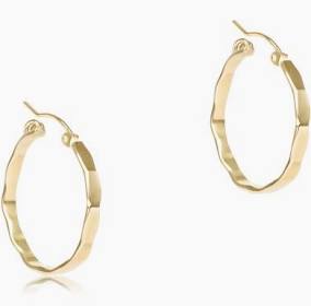 Enewton Scalloped Round Gold 1.25" Hoop-Enewton-The Bugs Ear