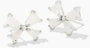 Kendra Scott Blair Silver Bow Small Stud Earrings in Iridescent Drusy-Kendra Scott-The Bugs Ear