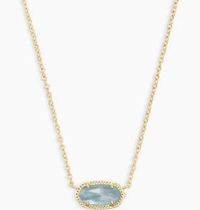 Kendra Scott Elisa Gold Pendant Necklace in Light Blue Illusion-Kendra Scott-The Bugs Ear