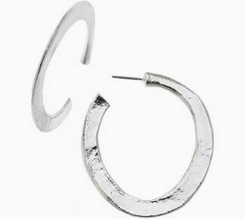 Susan Shaw Hammered Hoops in Silver-Susan Shaw-The Bugs Ear