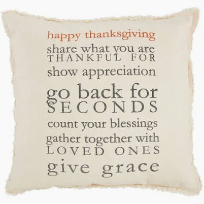 Thanksgiving Rules Throw Pillow Mud Pie-Mud pie-The Bugs Ear