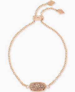 Kendra Scott Elaina Rose Gold Adjustable Chain Bracelet in Iridescent Drusy-Kendra Scott-The Bugs Ear