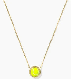 Kendra Scott Tennis Gold Short Pendant Necklace in Chartreuse Magnesite-Kendra Scott-The Bugs Ear