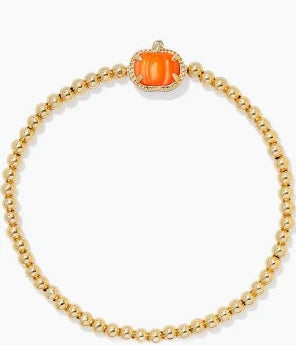 Kendra Scott Pumpkin Gold Stretch Bracelet in Orange Mother-of-Pearl-Kendra Scott-The Bugs Ear