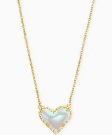 Kendra Scott Ari Heart Gold Pendant Necklace in Dichroic Glass-Kendra Scott-The Bugs Ear