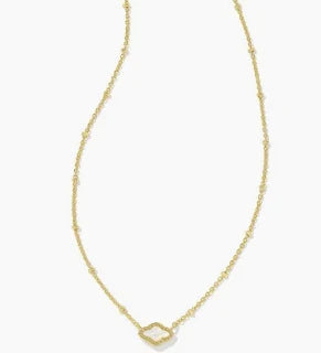 Kendra Scott Mini Abbie Gold Satellite Short Pendant Necklace in Ivory Mother of Pearl-Kendra Scott-The Bugs Ear