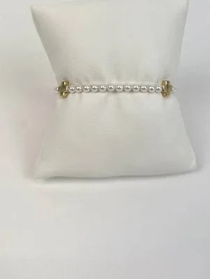 Enewton Signature Cross 4mm Gold and Pearl Bracelet-Enewton-The Bugs Ear