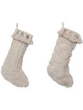 Cotton Slub Stocking With Tufting & Tassels-Creative Co-op-The Bugs Ear