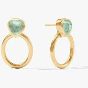 Aquitaine Demi Doorknocker Earrings in Iridescent Aquamarine Blue Julie Vos-Julie Vos-The Bugs Ear