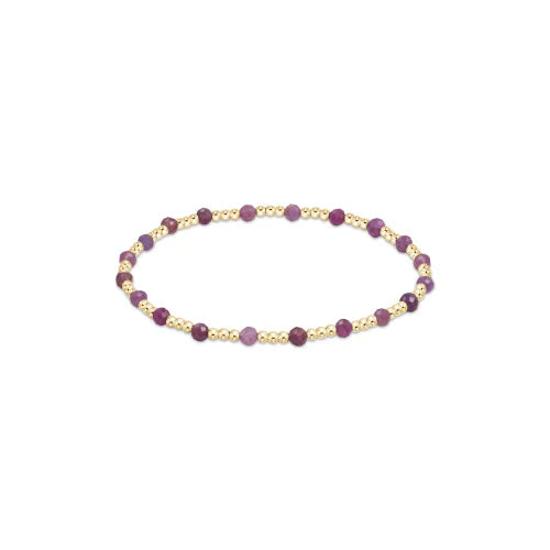 Enewton Gemstone Gold Sincerity Pattern 3mm Bead Bracelet Ruby-Enewton-The Bugs Ear