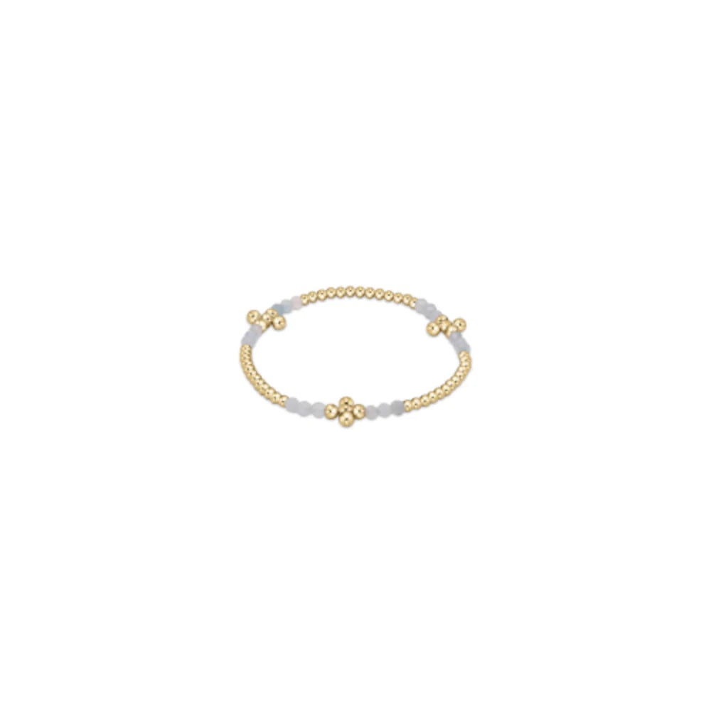 Enewton Signature Cross Gold Bliss Pattern 2.5mm Bead Bracelet in Aquamarine-Enewton-The Bugs Ear