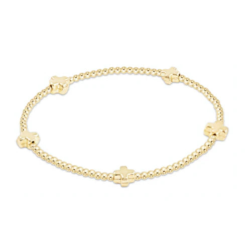 Enewton Egirl Signature Cross Gold Pattern 2mm Bead Bracelet Gold-Enewton-The Bugs Ear