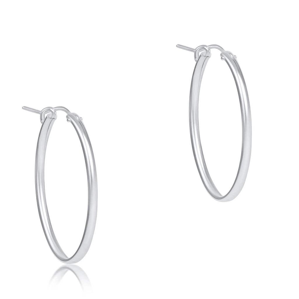 Enewton Oval Silver 1" Hoop Smooth Earrings-Enewton-The Bugs Ear