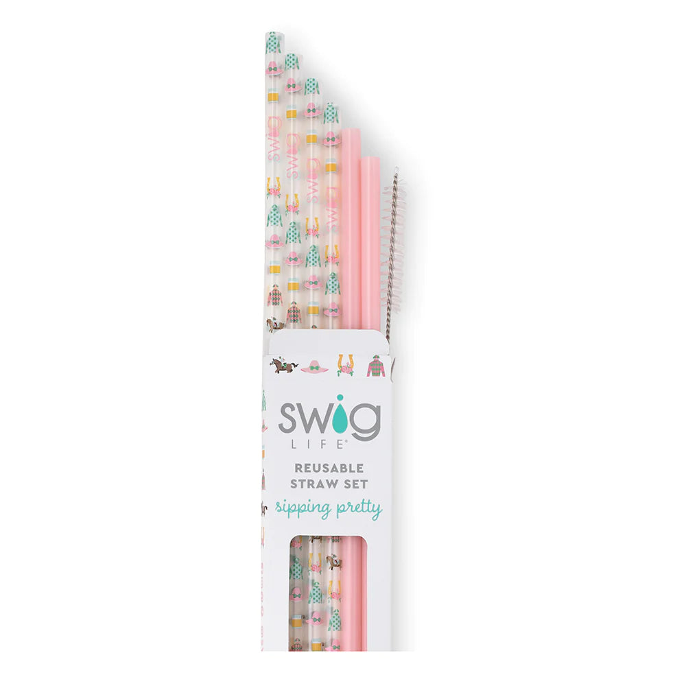 Swig Derby Day + Blush Reusable Straw Set-Swig-The Bugs Ear