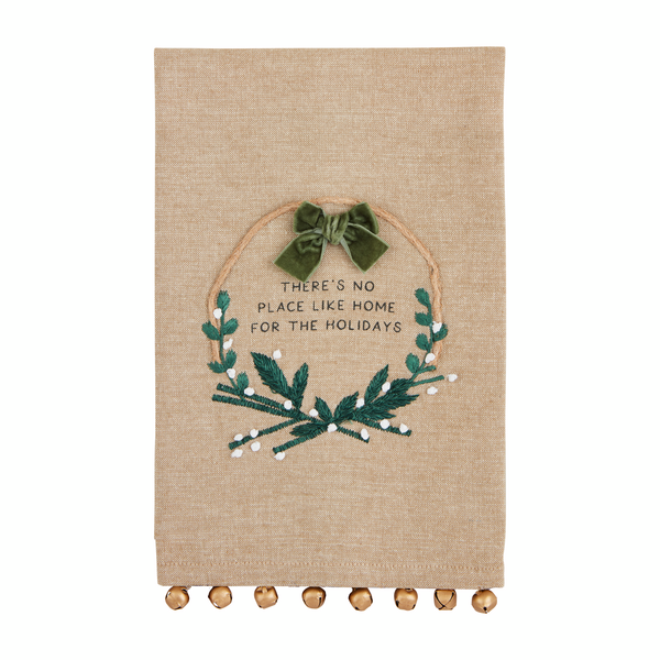 Jingle Bell White Christmas Towel-Mud pie-The Bugs Ear