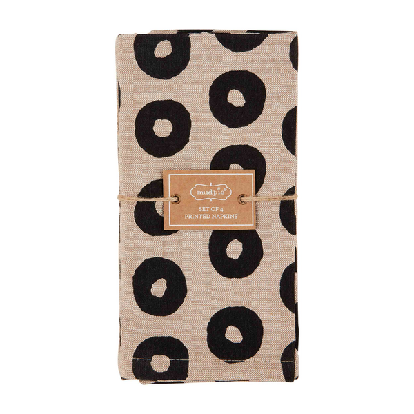 Black Circle Napkin Set Mud PIe-Mud pie-The Bugs Ear