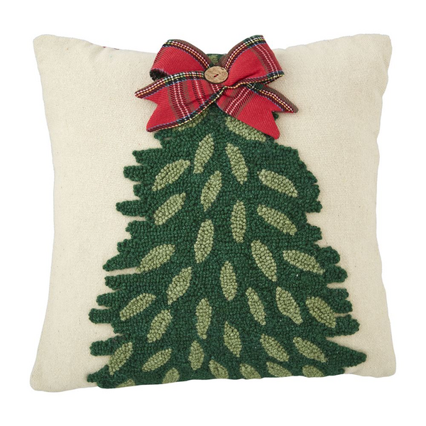 Christmas Tree Hooked Pillow Mud Pie-Mud pie-The Bugs Ear