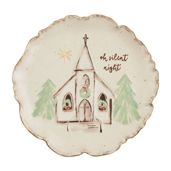 Oh Silent Night Church Platter Mud Pie-Mud pie-The Bugs Ear