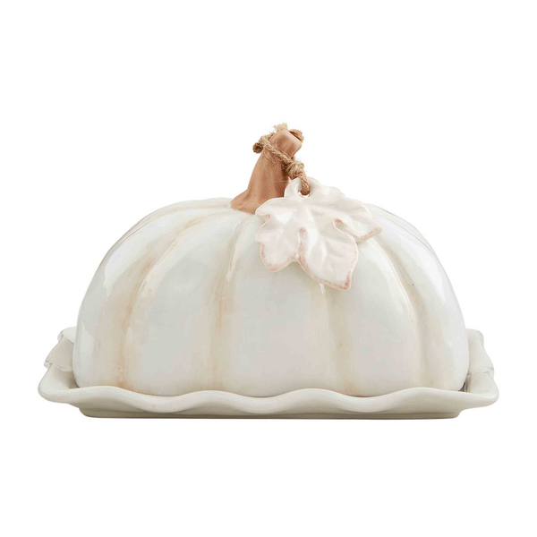 White Pumpkin Butter Dish Mud Pie-Mud pie-The Bugs Ear