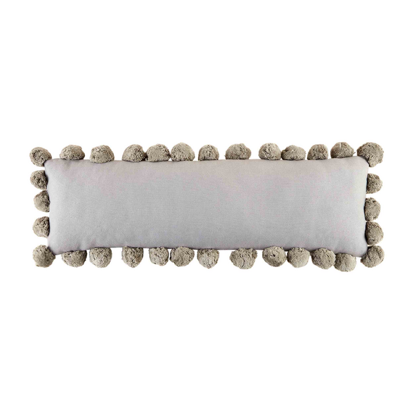 Gray Long Pom Pom Pillow Mud Pie-Mud pie-The Bugs Ear