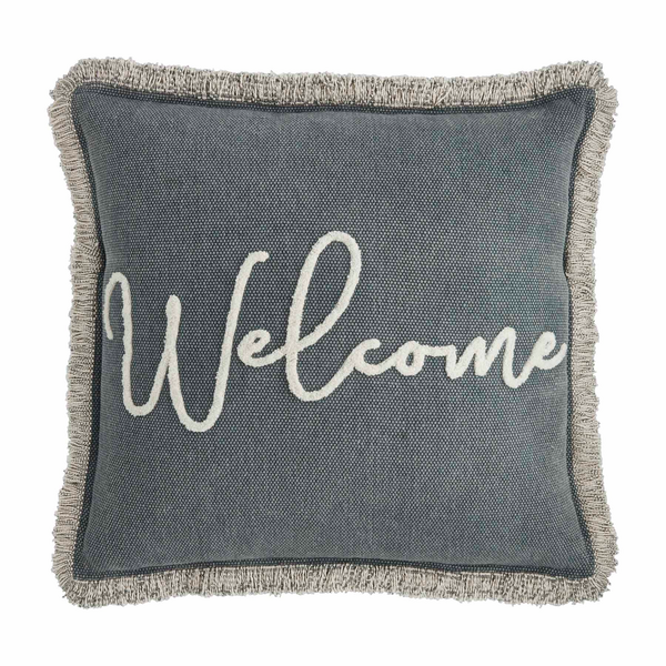 Welcome Throw Pillow Mud Pie-Mud pie-The Bugs Ear